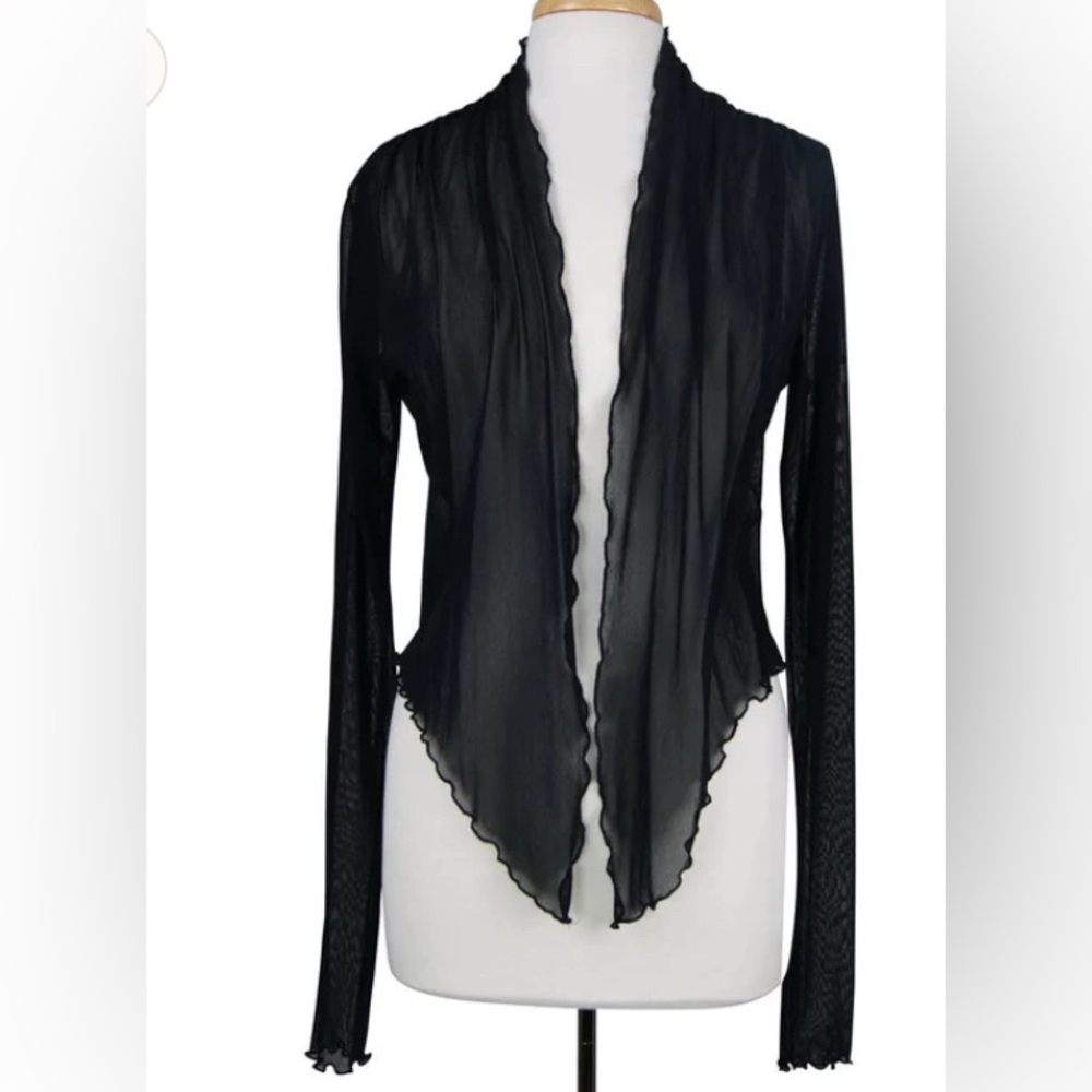 ELANA KATTAN Sheer Long Sleeve Jacket Bolero